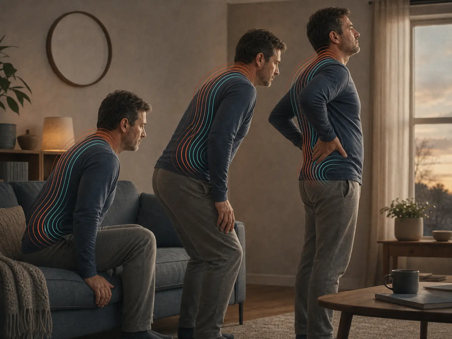 Muscle spasms that begin after the crash scene Changing muscle tension across the neck and low back after a collision